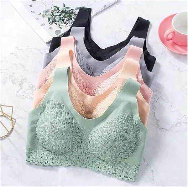 Thai Latex Bra Women One Piece Wire Free Seamless Underwear Comfortable Sports Bras