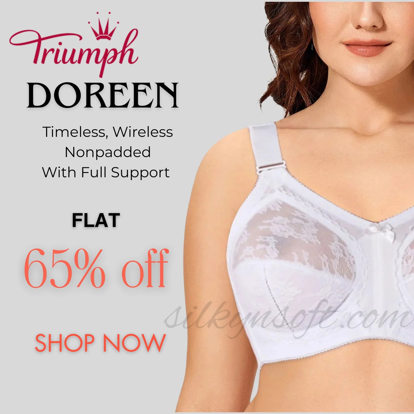 White Color Triumph Doreen Famous Bra