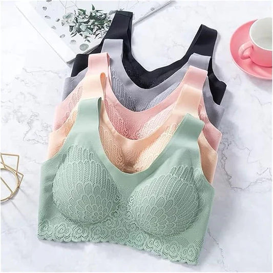 Thai Latex Bra Women One Piece Wire Free Seamless Underwear Comfortable Sports Bras